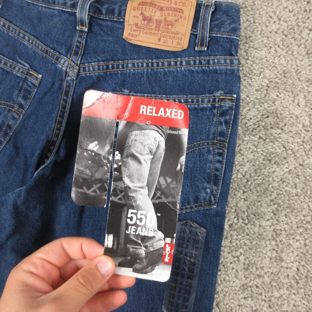 Vintage Levis Jeans Mens 30x30 Blue 550 Relaxed Tapered Made In USA Denim Pants